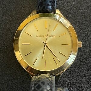 Michael Kors MK-2315 Slim Gold Watch with Black Strap